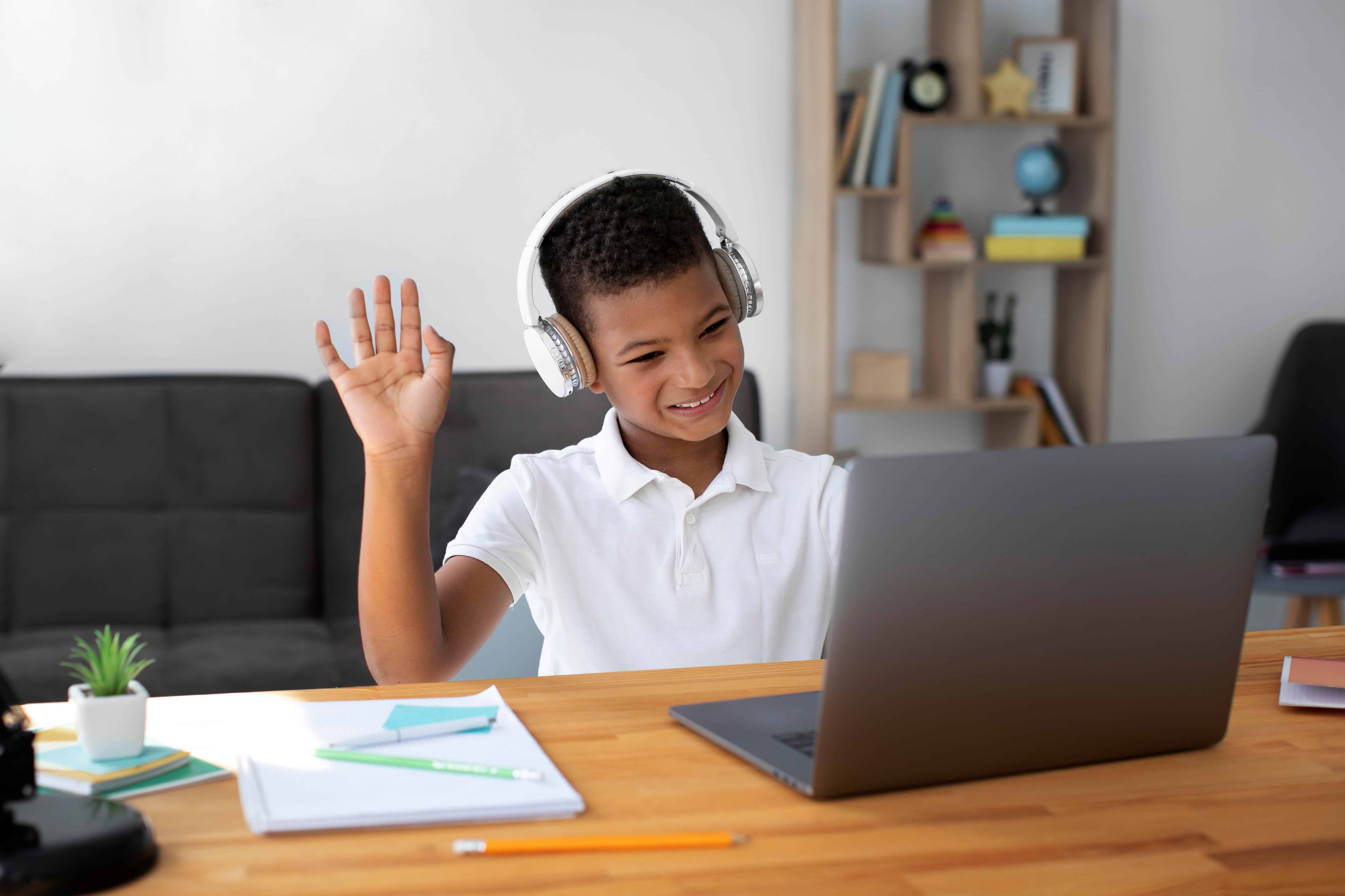 Happy child learning